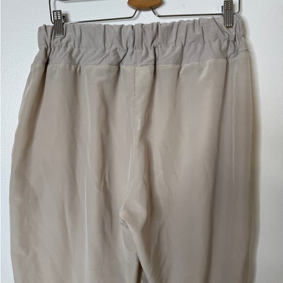 Planet by Lauren G Size 3 Cream Beige Polysilk Drawstring Crop Pant 14/16 1X XL - Picture 8 of 13